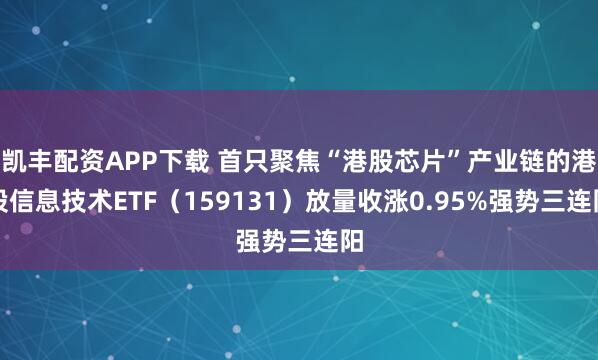 凯丰配资APP下载 首只聚焦“港股芯片”产业链的港股信息技术ETF（159131）放量收涨0.95%强势三连阳